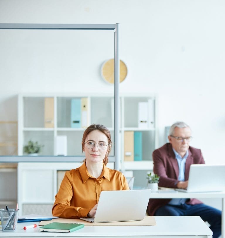 Girl working in Xplore Group office